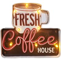 Señales luminosas Lámpara de Cafetería FSVEYL- Estilo Industrial Antiguo Con Artesanía de Pintura de Hierro- Apto Para…